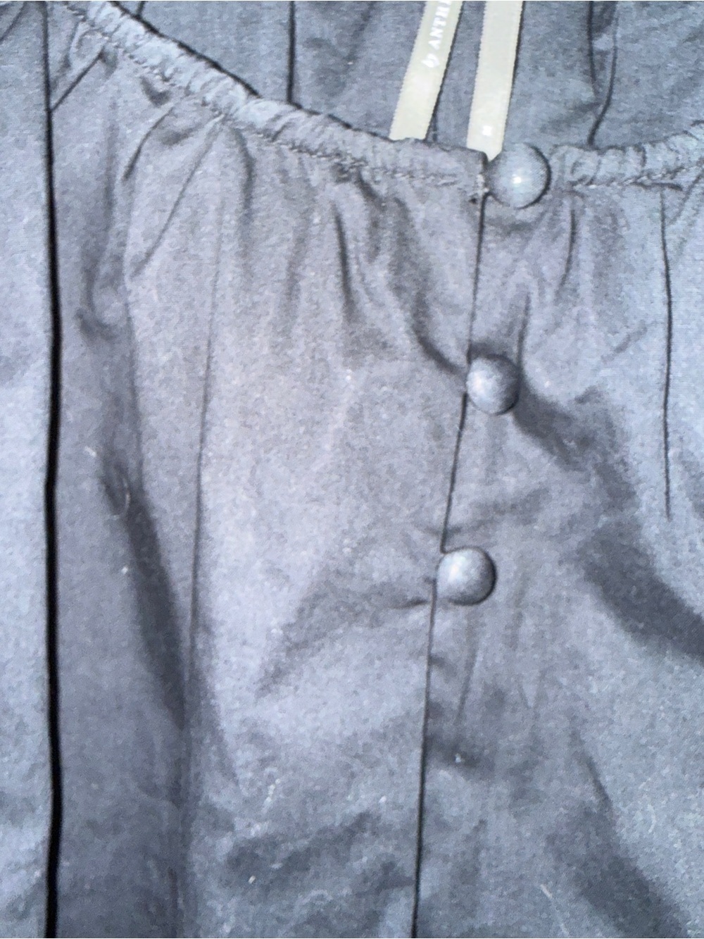 Anthropologie Black Popover Puff Short Sleeve Blouse Medium - Picture 4 of 9
